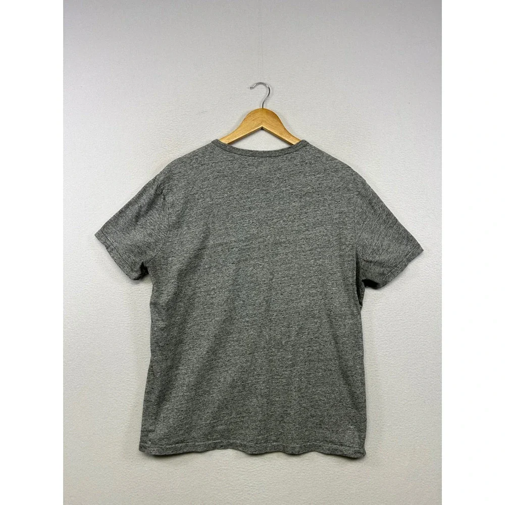 Collegiate Polo Ralph Lauren Mens Large Gray Heathered Graphic Script T-Shirt